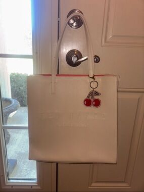 Ted Baker Cream Tote with Red Cherry Charm